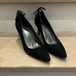 Classic black suede pumps